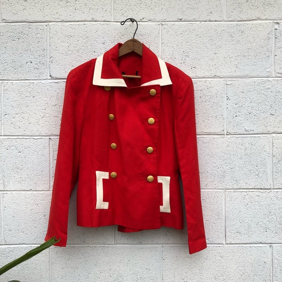 Vintage Jackets & Blazers - Arganni Gerolamo • Red Silk Blazer Size 6